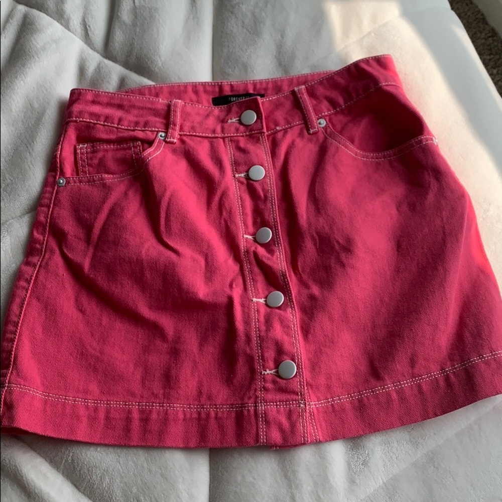 Pink jean skirt
